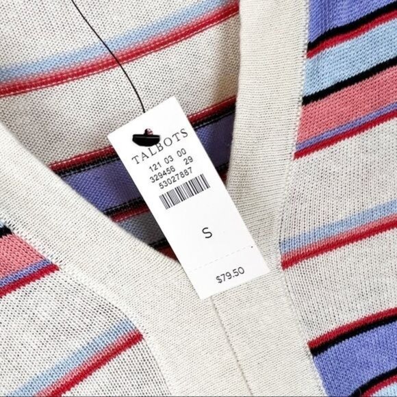 NWT Talbots Striped Linen Blend Sweater S Lightweight Coastal Classic - Picture 5 of 7